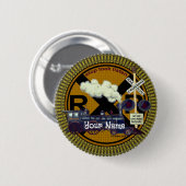 Badge Rond 5 Cm Broche ronde du vieux train (Devant & derrière)