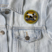 Badge Rond 5 Cm Broche ronde du vieux train (En situation)