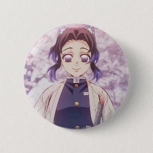 Badge Rond 5 Cm Broche Shinobu Kocho de l'anime Demon Slayer