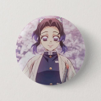 Badge Rond 5 Cm Broche Shinobu Kocho de l'anime Demon Slayer