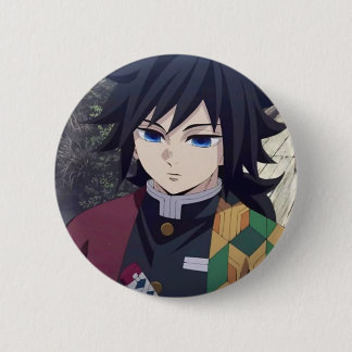 Badge Rond 5 Cm Broche Tomioka Giyu de l'anime Demon Slayer
