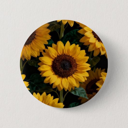 Badge Rond 5 Cm Broche tournesol distinctive (Devant)