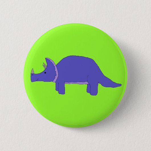 Badge Rond 5 Cm Broche Tricératops (Devant)