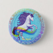 Badge Rond 5 Cm Broche Unicorn en gras (Devant)