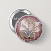 Badge Rond 5 Cm Broche Unicorn rétro (Devant & derrière)
