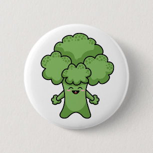 Badge Rond 5 Cm Brocoli vert drôle