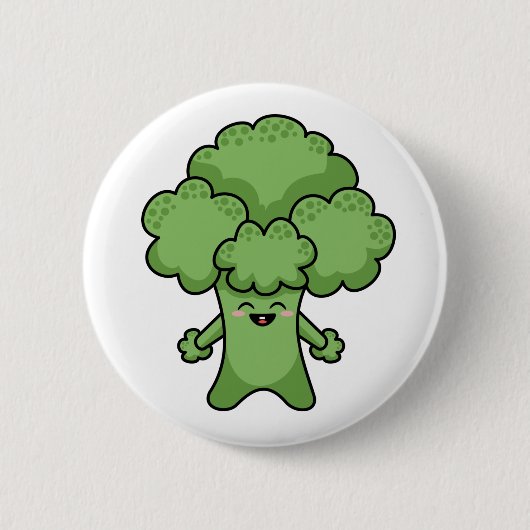 Badge Rond 5 Cm Brocoli vert drôle (Devant)