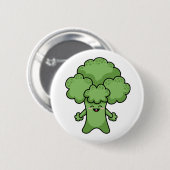 Badge Rond 5 Cm Brocoli vert drôle (Devant & derrière)