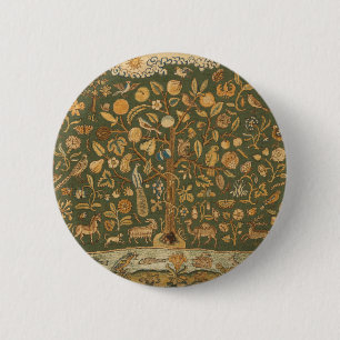 Badge Rond 5 Cm Broderie Anglaise Ancienne au Point de Broderie :