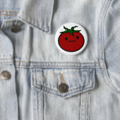 Badge Rond 5 Cm Broderie de tomates mignonnes Imprimer (En situation)