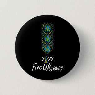 Badge Rond 5 Cm Broderie Ukrainienne Vyshyvanka Pour Hommes Soutie