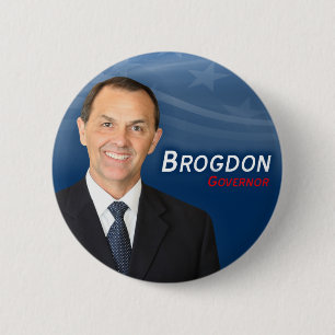 Badge Rond 5 Cm Brogdon excité pour le bouton du Gouverneur