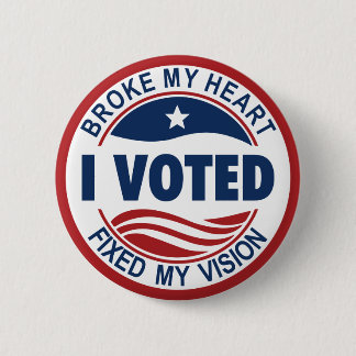 BADGE ROND 5 CM BROKE MY HEART FIXED MY VISION