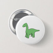 Badge Rond 5 Cm Brontosaure vert mignon (Devant & derrière)