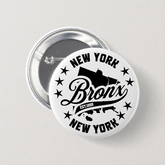 Badge Rond 5 Cm Bronx, New York (Devant & derrière)