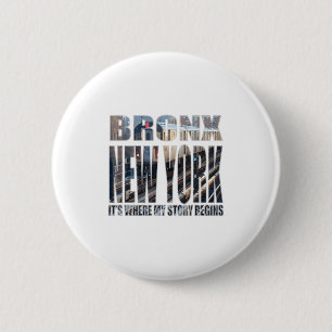 Badge Rond 5 Cm Bronx New York où mon histoire commence