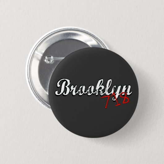 Badge Rond 5 Cm Brooklyn 718 (Devant & derrière)