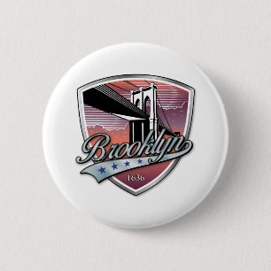 Badge Rond 5 Cm Brooklyn Design Silver