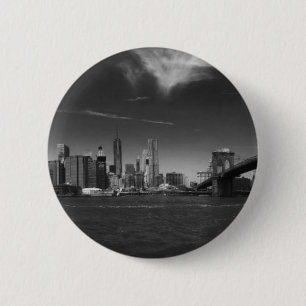 Badge Rond 5 Cm Brooklyn noir panoramique