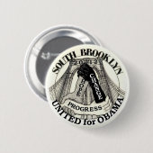 Badge Rond 5 Cm Brooklyn pour Obama 2012 (Devant & derrière)
