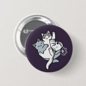Badge Rond 5 Cm Brosse à lait - Chats à couchage mignon (Devant & derrière)