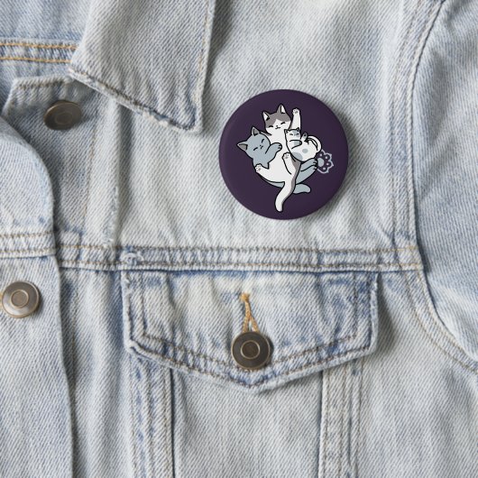 Badge Rond 5 Cm Brosse à lait - Chats à couchage mignon (En situation)
