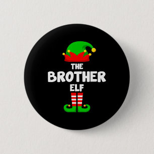 Badge Rond 5 Cm Brother Elf drôle Noël Correspondant famille Pa
