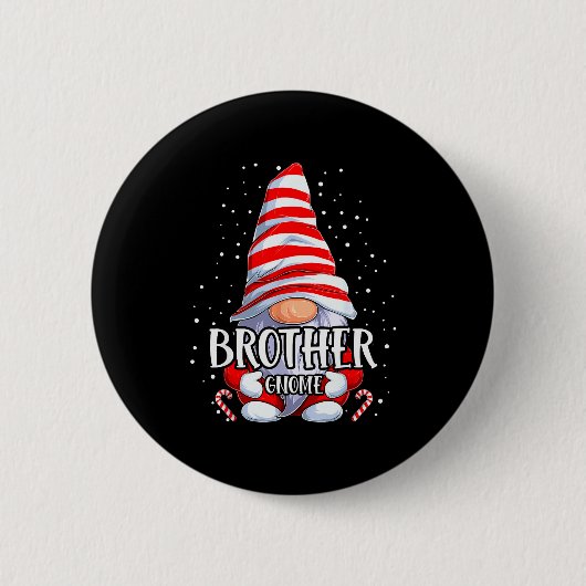 Badge Rond 5 Cm Brother Gnome Christmas Pajamas Matching Family Gr (Devant)