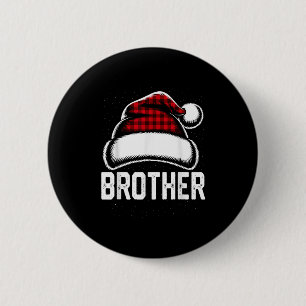Badge Rond 5 Cm Brother Père Noël Red Plaid Famille de Noël Corres