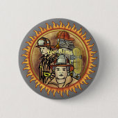 Badge Rond 5 Cm Brotherhood pin Firefighter (Devant)