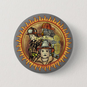 Badge Rond 5 Cm Brotherhood pin Firefighter