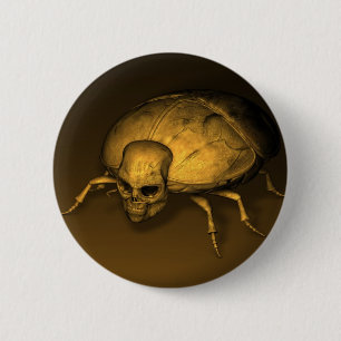 Badge Rond 5 Cm Brouillard crânien doré