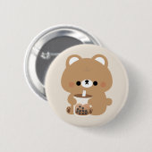 Badge Rond 5 Cm Brown Bear Boba (Devant & derrière)