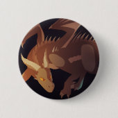 Badge Rond 5 Cm Brown Dragon Fantasy Art (Devant)