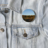 Badge Rond 5 Cm Brown horse in the Sun (En situation)