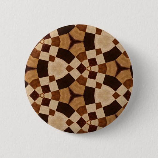 Badge Rond 5 Cm Brown Kaleidoscope formes géométriques Motifs (Devant)