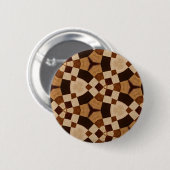 Badge Rond 5 Cm Brown Kaleidoscope formes géométriques Motifs (Devant & derrière)