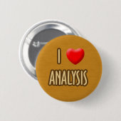 BADGE ROND 5 CM BROWN MODEL - I LOVE ANALYSIS (Devant & derrière)