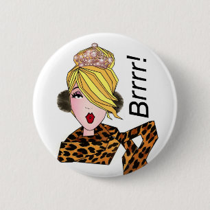 Badge Rond 5 Cm "Brrr ! Il fait froid !" Boutons Diva