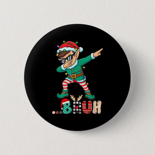 Badge Rond 5 Cm Bruh Dabbing Elf Funny Kids Boys Mens Christmas Ma (Devant)