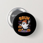 Badge Rond 5 Cm Bruh Ghost Halloween Candy mignonne Ghost Kids (Devant & derrière)