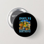 Badge Rond 5 Cm Bruh It's My Birthday Funny Brainrot (Devant & derrière)