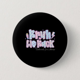 Badge Rond 5 Cm Bruh On est de retour Concierges de l'école Crayon