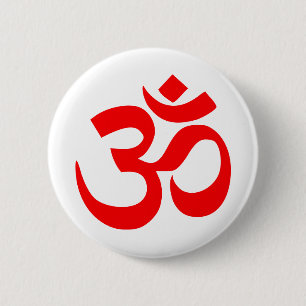 Badge Rond 5 Cm Bruit mystique de symbole de l'OM dans indou et le