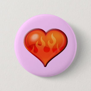 Badge Rond 5 Cm Brûler le coeur flamand