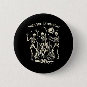 Badge Rond 5 Cm Brûler Le Patriarcat Amusant Halloween féministe f