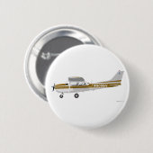 Badge Rond 5 Cm Brun de Cessna 172 Skyhawk (Devant & derrière)