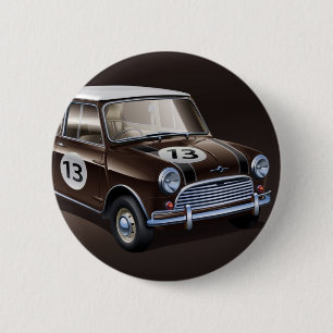 Badge Rond 5 Cm Brun de Mini Cooper S