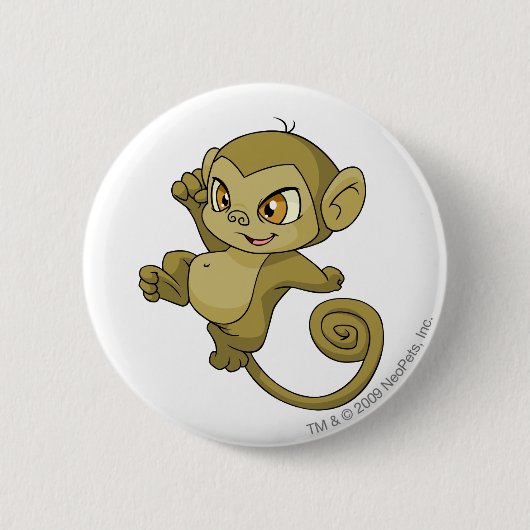 Badge Rond 5 Cm Brun de Mynci (Devant)