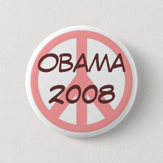 Badge Rond 5 Cm Brun de rose de bouton d'Obama 2008